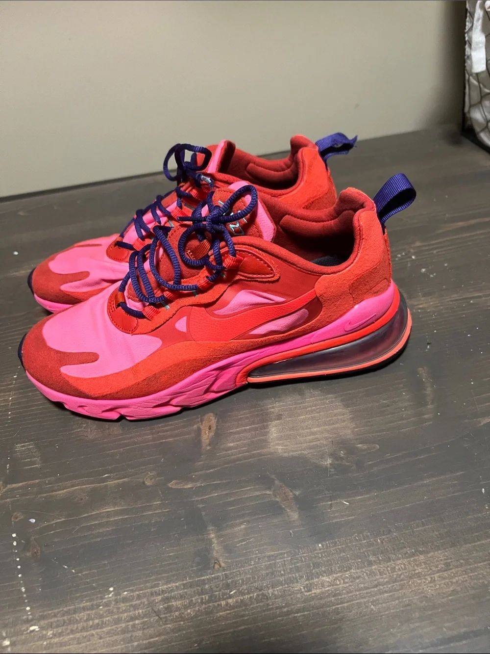 Nike Red & Pink Athletic Sneakers with Purple Laces
